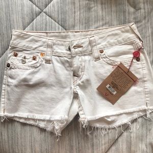 True Religion Kiera Shorts Size 27 White NEW